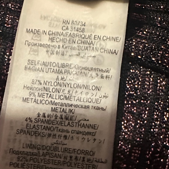 BCBGMaxAzria Glittery Black and Pink Cut-Out Top - Picture 5 of 7